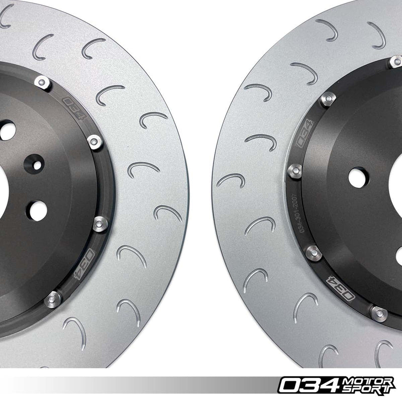034MOTORSPORT 2-Piece Floating Rear Brake Rotor Upgrade Kit for Audi B8/B8.5 S4/S5 & Q5/SQ5