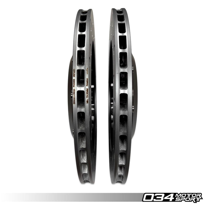 034MOTORSPORT 2-PIECE FLOATING REAR BRAKE ROTOR UPGRADE KIT FOR AUDI B9/B9.5 RS4/RS5