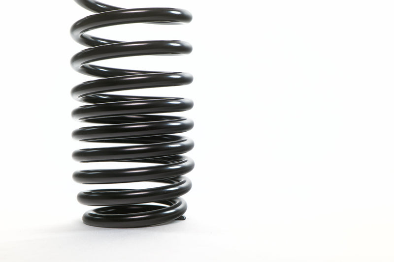Coil Spring - Conventional - 2.5 in ID - 20 in Length - 150 lb/in Spring Rate - Progressive - Steel - Black Powder Coat - Each