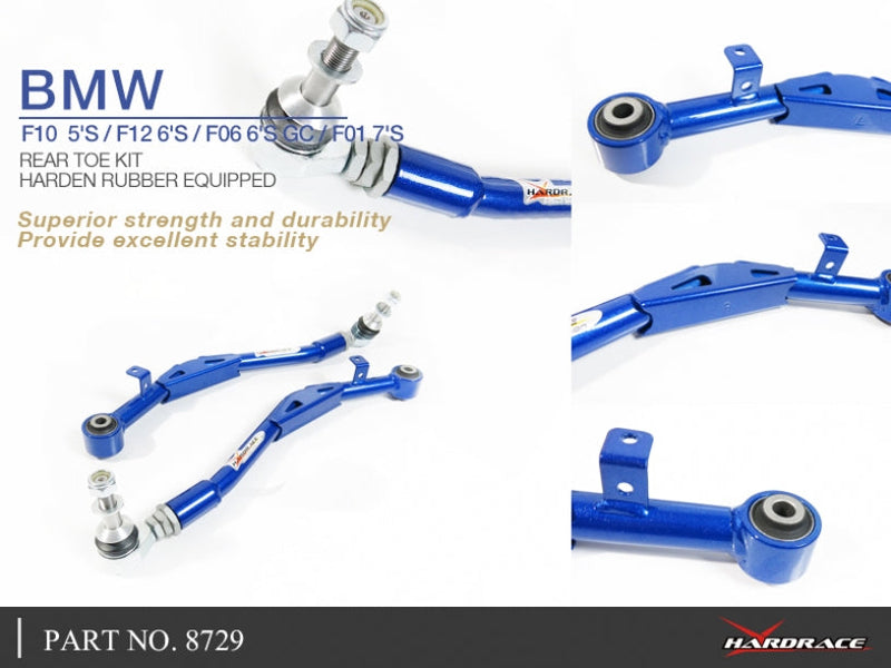 Adjustable Rear Toe Kit (Harden Rubber) for BMW 5-Series F10 F11 GT F07 | 6-Series F06 F12 F13 | 7-Series F01 F02 | Rolls-Royce Ghost Wraith Dawn