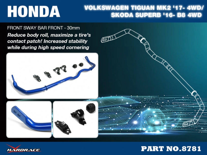 Front Sway Bar 30mm for Audi A3 MK3 MK4 | S3/RS3 MK3 MK4 | Passat B8 | Golf R MK7 MK8