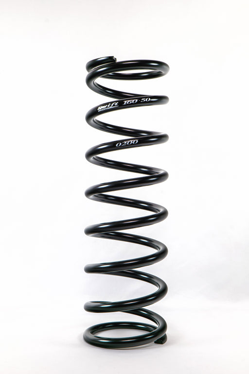 Coil Spring - Conventional - 5 in OD - 16 in Length - 200 lb/in Spring Rate - Rear - Steel - Black Powder Coat - Each