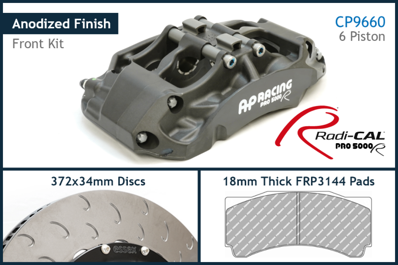 AP Racing by Essex Radi-CAL CP9660 caliper upgrade for AP/Essex 2-pc discs - Audi TTRS/RS 3 (8V/S)