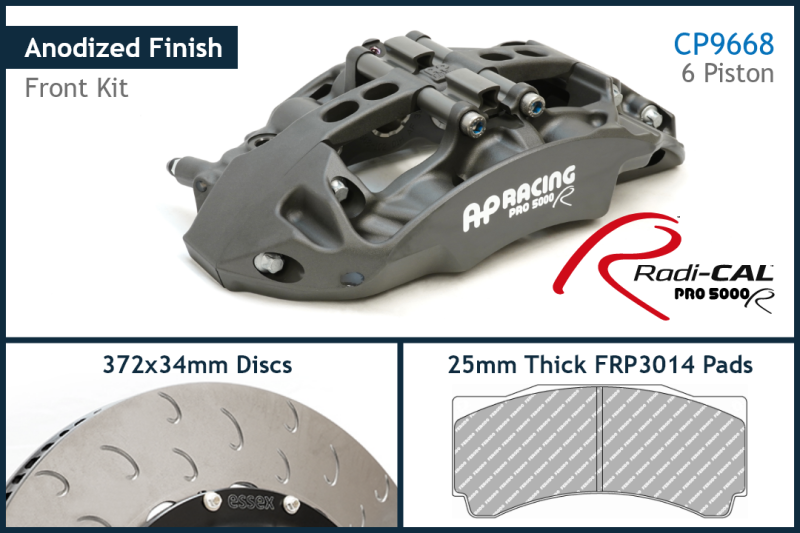 AP Racing by Essex Radi-CAL CP9660 caliper upgrade for AP/Essex 2-pc discs - Audi TTRS/RS 3 (8V/S)