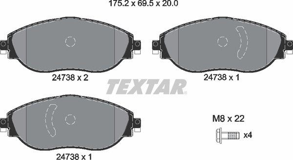 TEXTAR Brake Pad Set 2473806