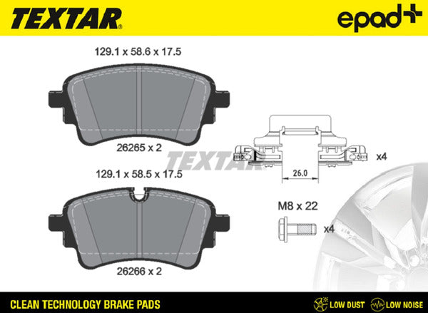 TEXTAR EPAD+ CERAMIC Brake Pad Set 2626501CP