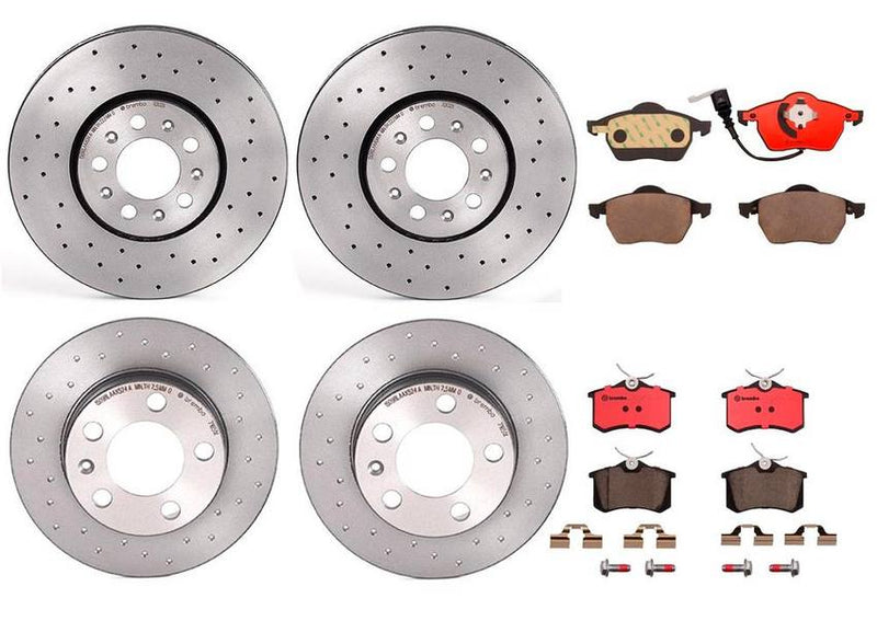 VW Brakes Kit – Pads & Rotors Front and Rear (288mm/232mm) (Xtra) (Ceramic) 8E0698451L – Brembo 2862707KIT