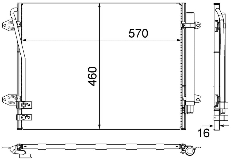 VW A/C Condenser (w/ Drier) 3C0820411F – Behr 351319431