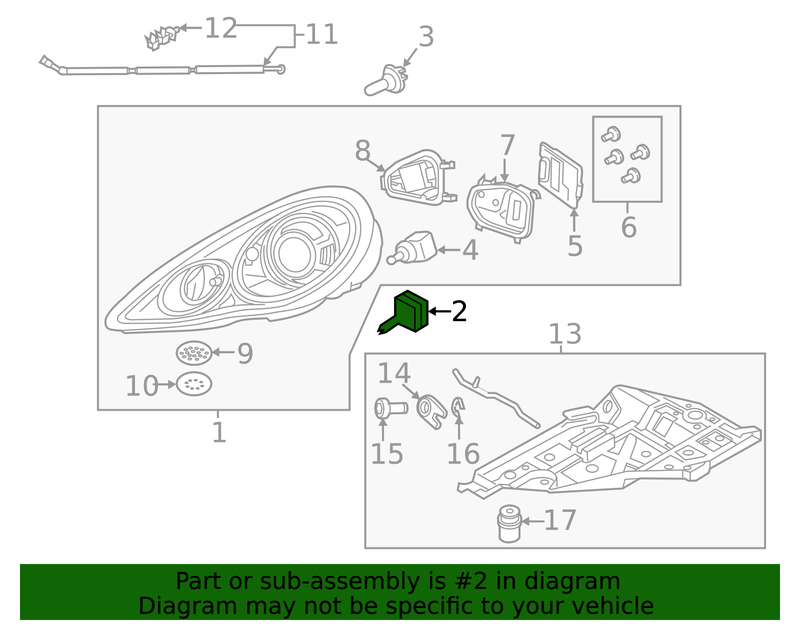 Genuine Porsche parts diagram