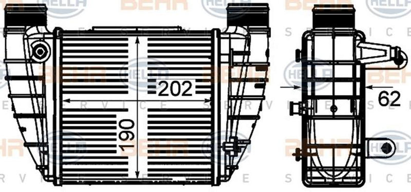 Audi Intercooler – Passenger Side 8E0145806M – Behr 376899051