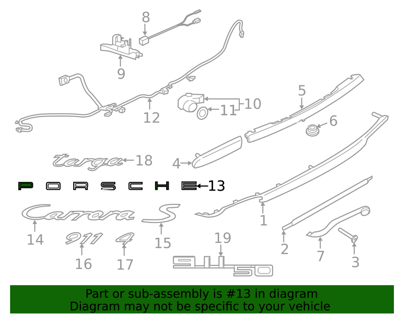 Genuine Porsche parts diagram