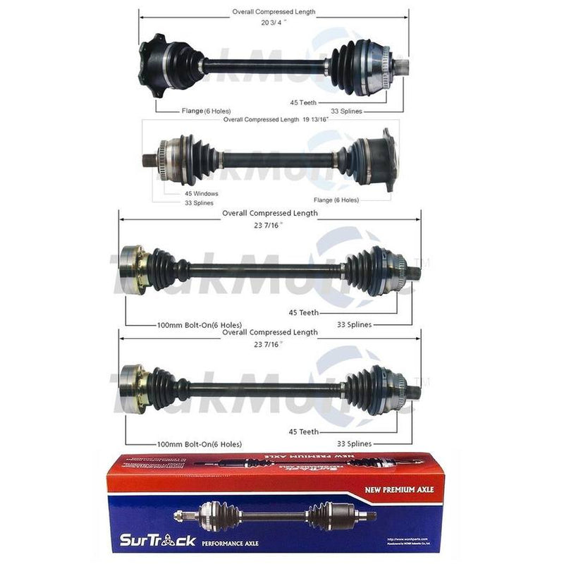 Audi CV Axle Shaft Kit – Front and Rear 8D0407451GX – Aftermarket 3991371KIT