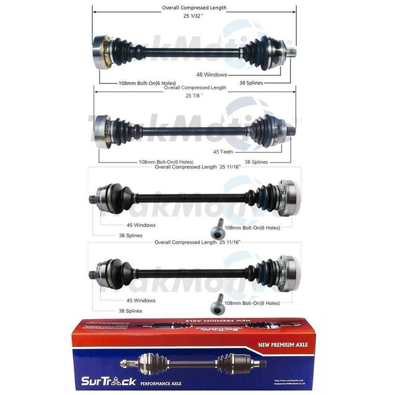 Audi CV Axle Shaft Kit – Front and Rear 8D0407452KX – Aftermarket 3991415KIT