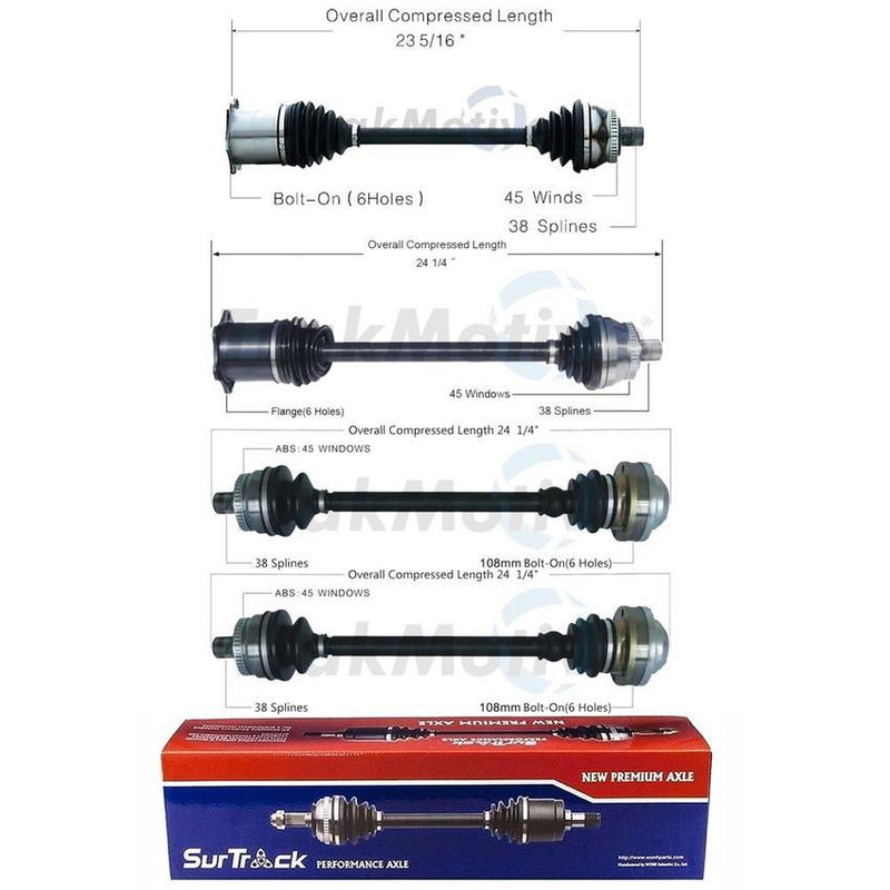 Audi CV Axle Shaft Kit – Front and Rear (Manual Trans) 8E0501203SX – Aftermarket 3991418KIT