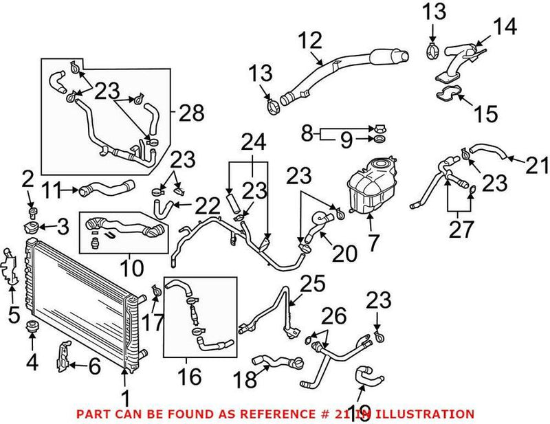 VW Engine Coolant Hose 3B0121449N – Genuine VW/Audi