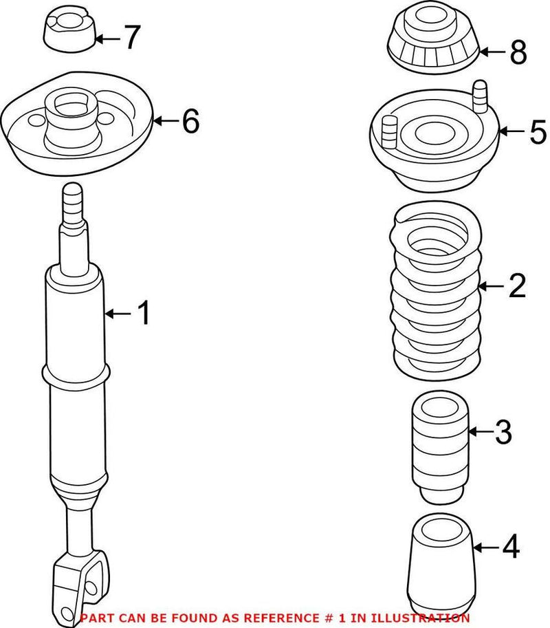 Genuine VW/Audi VW Shock Absorber – Front (Comfort) 3B0413031A