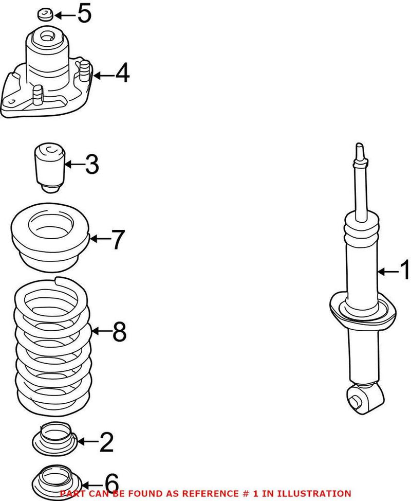 Genuine VW/Audi VW Shock Absorber – Rear 3B0513031R