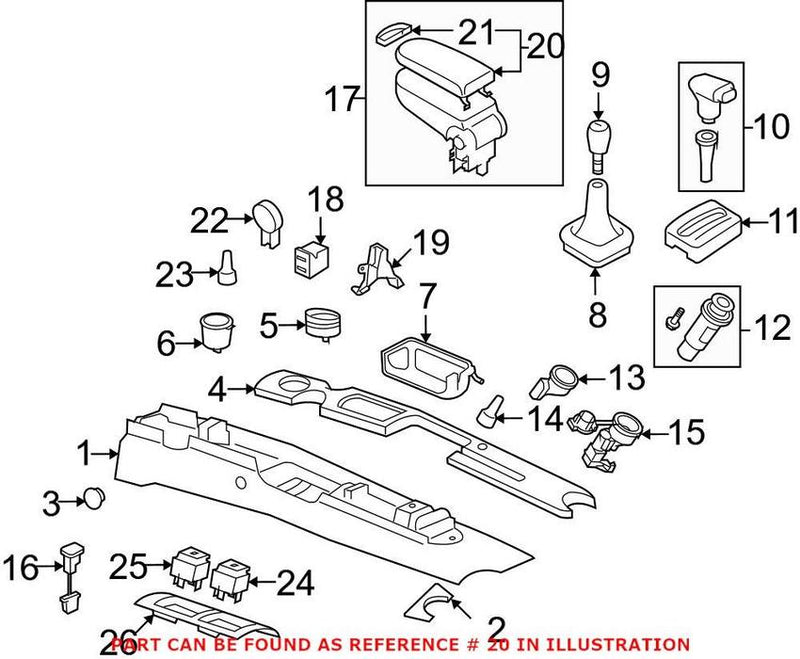 VW Console Armrest Cover 3B0867173GTX