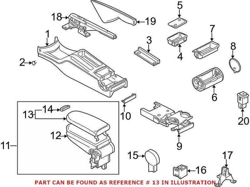 VW Console Armrest Cover 3B0867173LKL