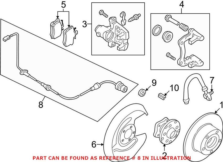 VW ABS Wheel Speed Sensor – Rear 3B0927807B