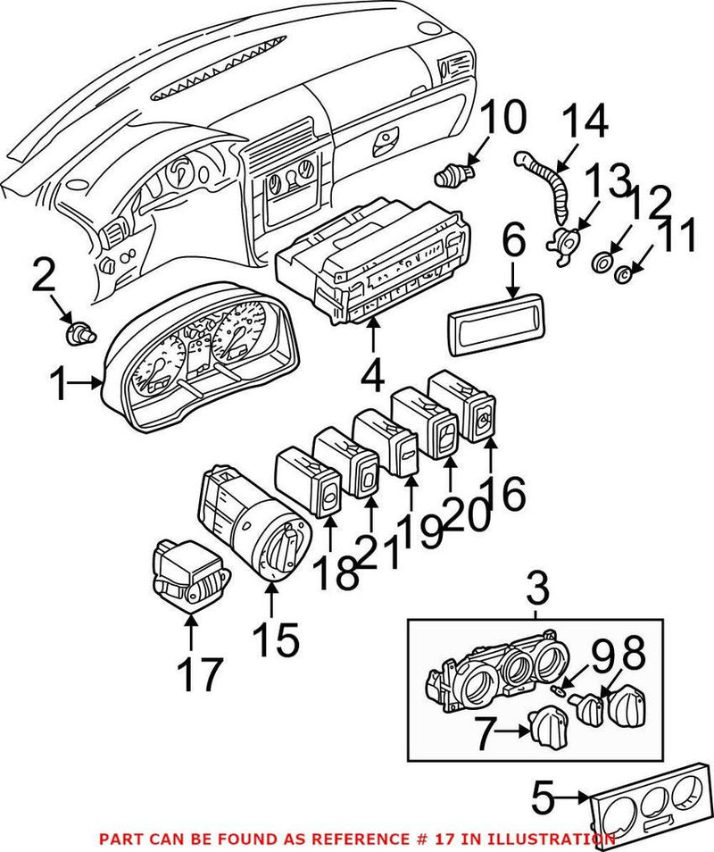 VW Headlight Dimmer Switch 3B0941333D01C