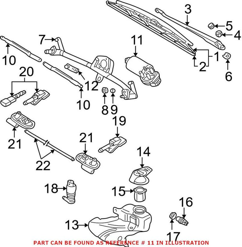 VW Windshield Wiper Motor 3B1955113D