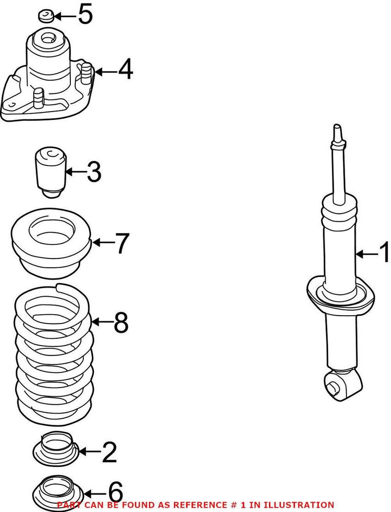 Genuine VW/Audi VW Shock Absorber – Rear 3B7513031A