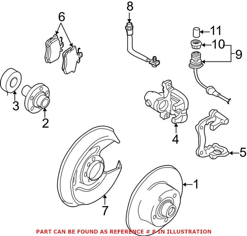 VW Brake Hose – Rear 3B7611775