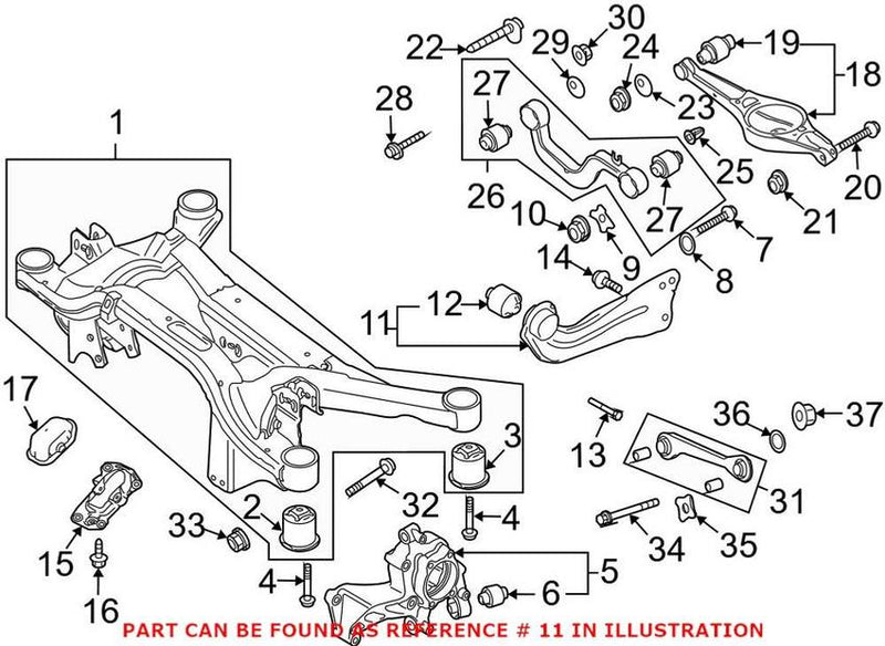 Genuine VW/Audi VW Control Arm – Rear Passenger Side Lower 3C0505224F