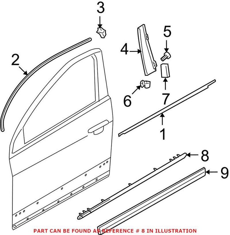 Door Rub Strip – Front Driver Side (Chrome)