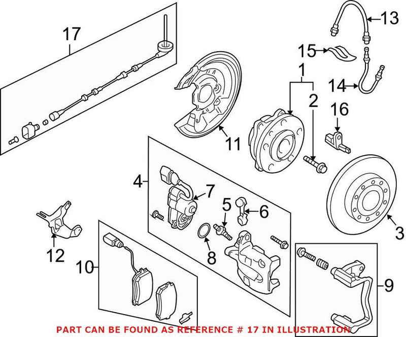 VW ABS Wheel Speed Sensor Wiring Harness – Rear Driver Side 3C0927904AB