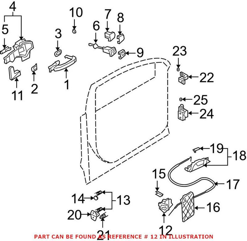 Genuine VW/Audi VW Door Latch Assembly – Front Passenger Side 3C1837016B