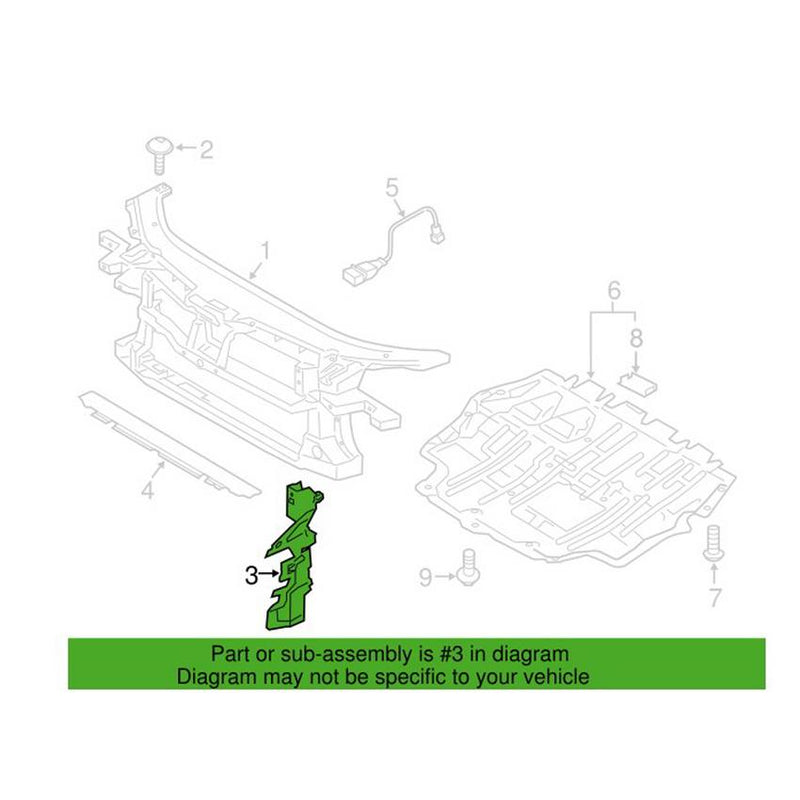 VW Radiator Air Duct – Passenger Side 3C8121284C