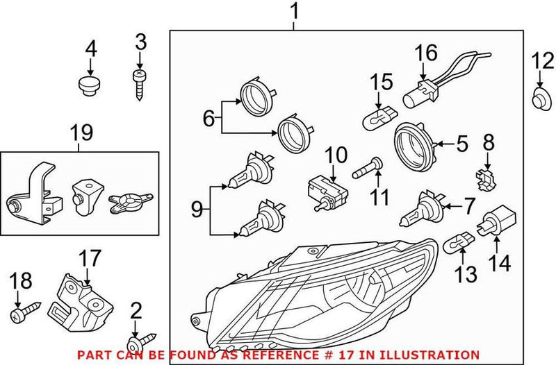 VW Headlight Bracket – Driver Side 3C8805299A