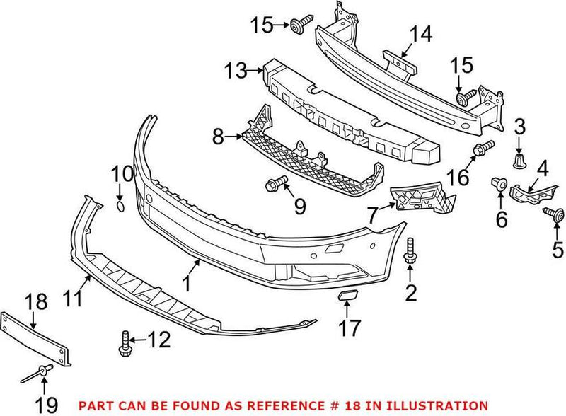 VW License Plate Bracket 3C8807287GGRU