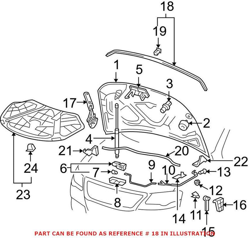VW Hood Seal – Front 3C8823707A9B9
