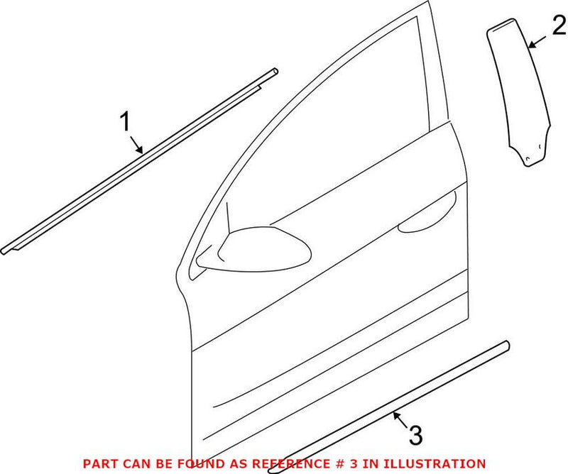 Door Rub Strip – Front Passenger Side (Chrome)