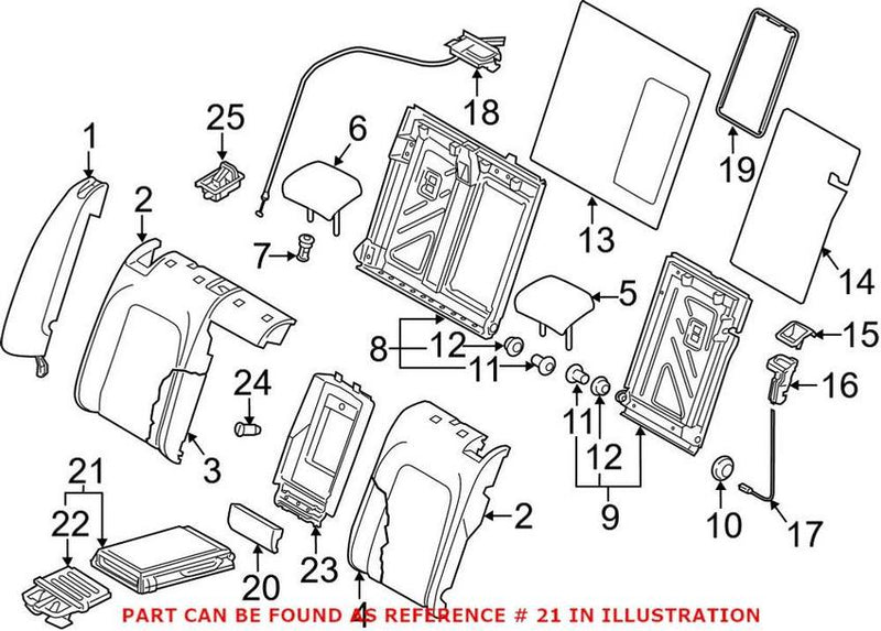 VW Seat Armrest – Rear 3C8885875AB43U