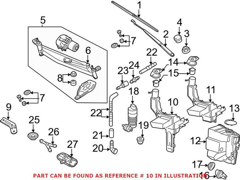 VW Windshield Washer Reservoir 3C8955453C