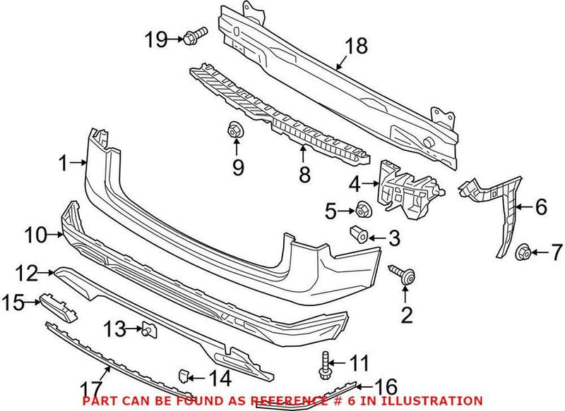 Bumper Cover Support Rail – Rear Passenger Side