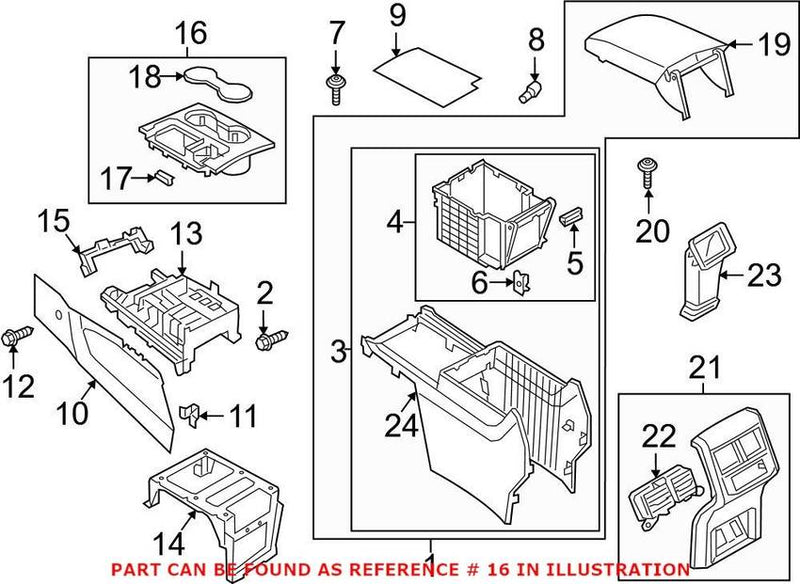 VW Console Cup Holder 3CN864263HDAF – Genuine VW/Audi