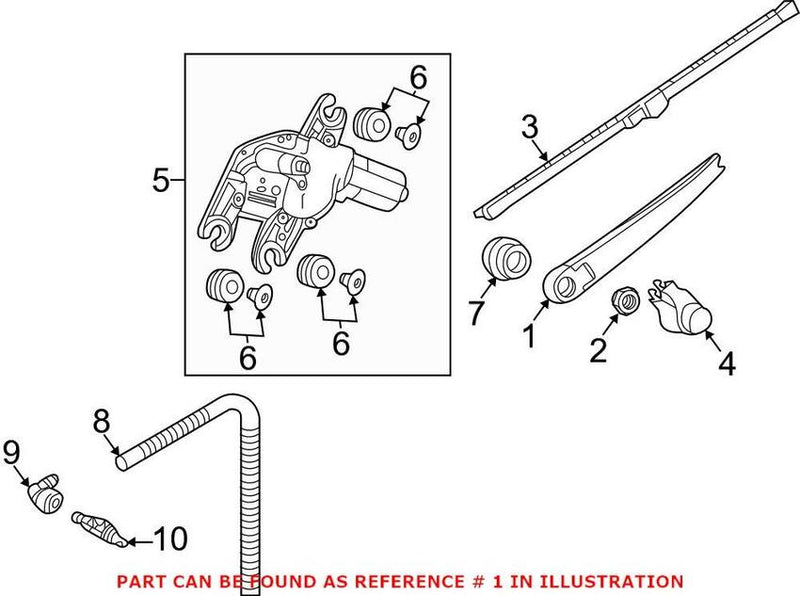 VW Back Glass Wiper Arm 3CN95570703C