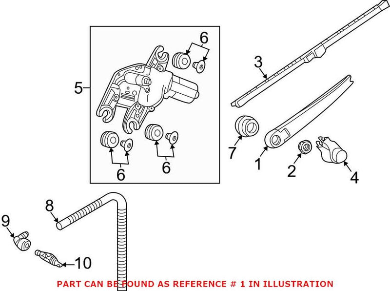 VW Back Glass Wiper Arm 3CN95570703C