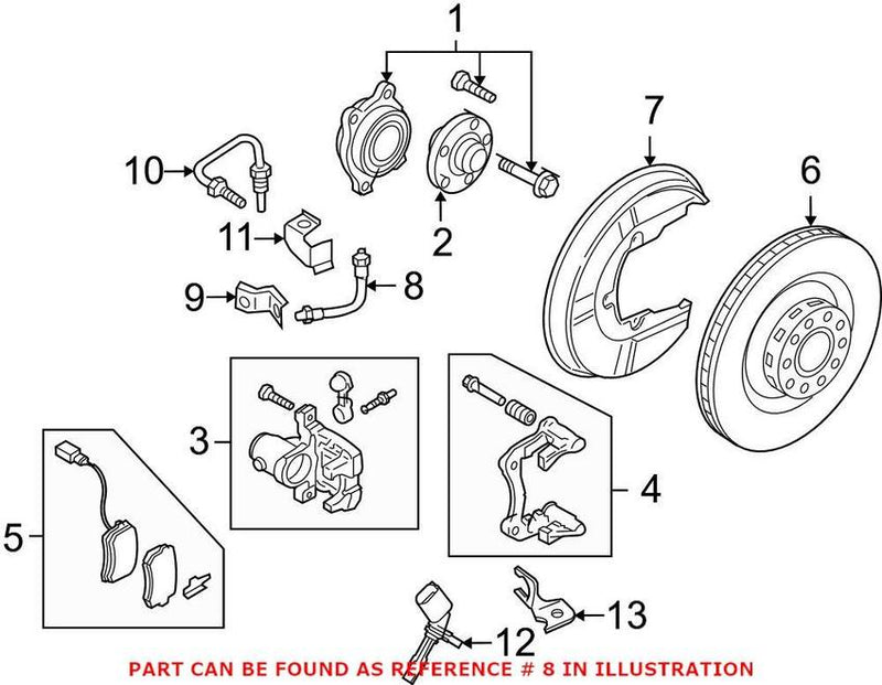 VW Brake Hose – Rear 3D0611775J