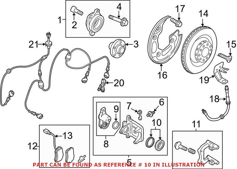 Genuine VW/Audi VW Disc Brake Caliper Repair Kit – Rear 3D0698671