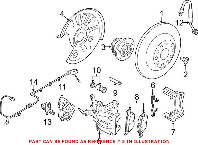 VW Disc Brake Caliper – Rear Passenger Side 3Q0615424A
