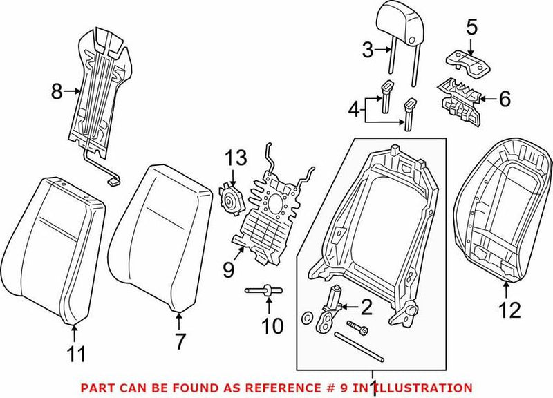 Genuine VW/Audi Seat Lumbar Support Cushion – Front Passenger Side 3Q0881879D