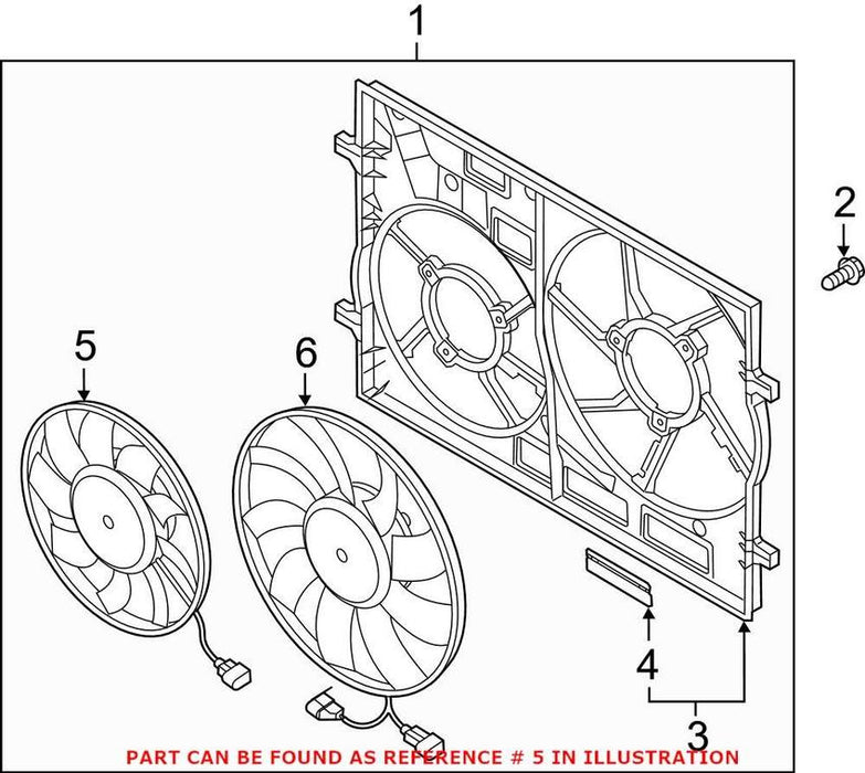 Genuine VW/Audi VW Engine Cooling Fan Motor – Passenger Side 3Q0959455C