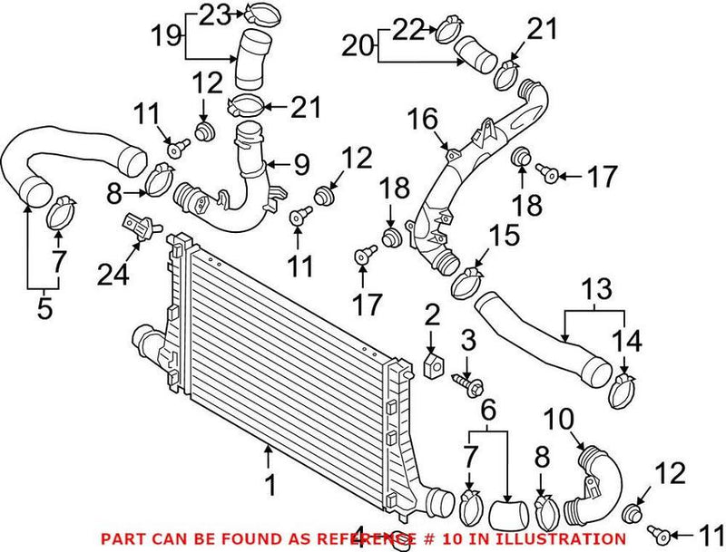 VW Turbocharger Intercooler Pipe – Driver Side