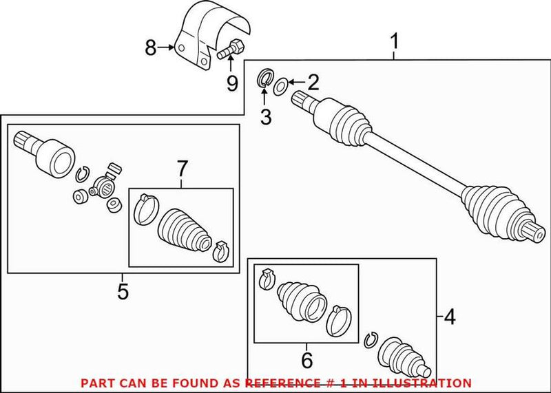 CV Axle Assembly – Front Passenger Side